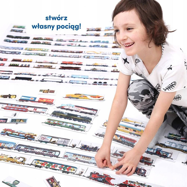 CzuCzu UKŁADAM POCIĄGI puzzle i plakat XXL 5+