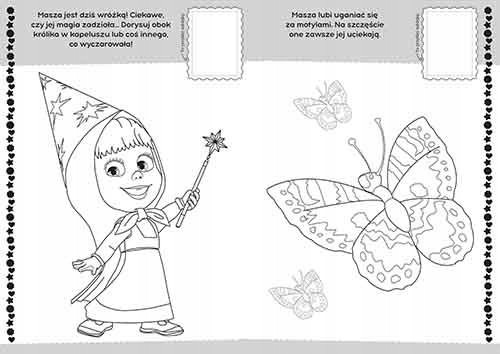 Masza i Niedźwiedź. Koloruj i naklejaj 2