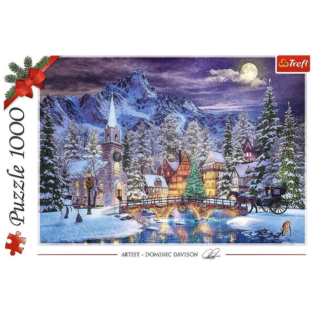 PUZZLE 1000 ŚWIĘTA ŚNIEG CHOINKA ŚWIĘTY MIKOŁAJ
