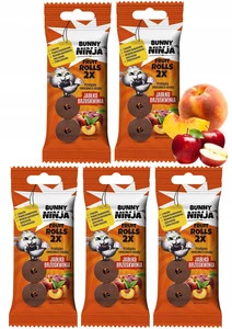 BUNNY NINJA Przekąska Owocowa JABŁKO BRZOSKWINIA Bez Cukru Glutenu 30g x5