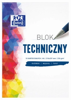 Blok techniczny BIAŁY Dla Dzieci Szkoła Plastyka A4/10k OXFORD