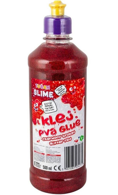 Klej brokatowy czerwony PVA 500ml TUBAN