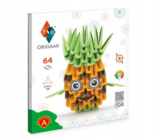 Origami 3D ANANAS 64 Elementy Zestaw Kreatywny 8+ Alexander 2826