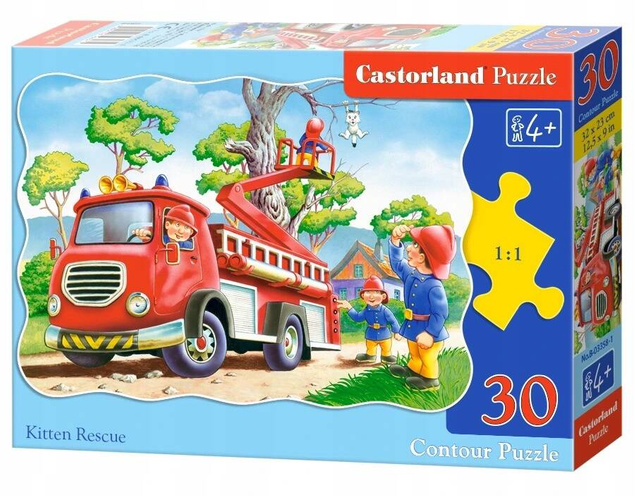 Puzzle 30 Układanka Dla 4 Latka STRAŻ POŻARNA Wóz Strażacki 4+ Castor