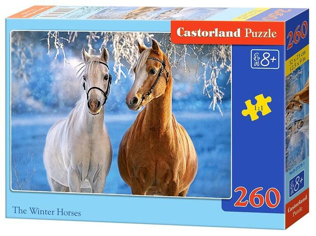 PUZZLE 260 UKŁADANKA DLA DZIECI ZWIERZĘTA MUSTANG KONIE ZIMA 8+ CASTOR