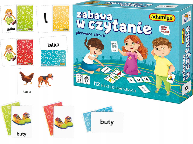 Gra Zabawa W Czytanie Nauka Czytania 112 Kart Edukacyjnych Do Nauki Czytani