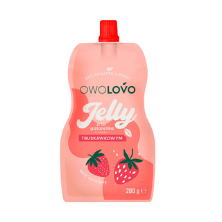 Owolovo JELLY GALARETKA W TUBCE JABŁKO TRUSKAWKA deser bez cukru 200g