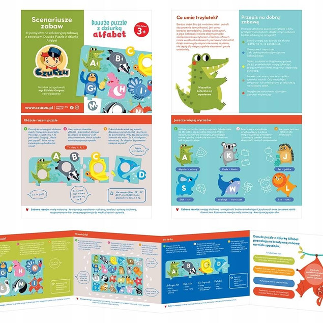 Duuuże Puzzle z Dziurką Alfabet CzuCzu