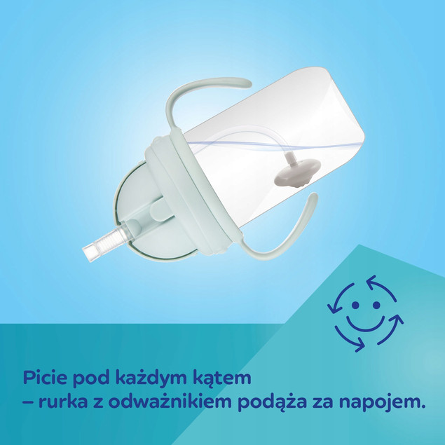 Canpol KUBEK NIEKAPEK Bidon z Obciążoną SŁOMKĄ 270 ml KREMOWY 6M+