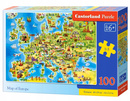 Puzzle 100 Układanka Dla Dzieci MAPA EUROPY Słynne Miejsca 6+ Castor