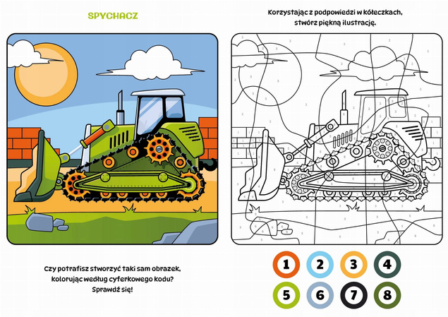 Kolorowanka Koloruj Po Cyferkach POJAZDY Malowanka Books&Fun