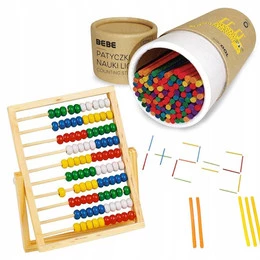 Liczydło i Patyczki Szkolne Drewniane Do Nauki Liczenia Dla Dzieci 3+
