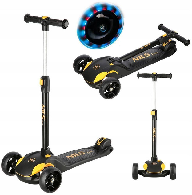 HLB122 LED BLACK HULAJNOGA DZIECIĘCA NILS FUN