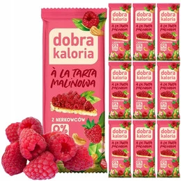 10x Naturalny Baton Tarta MALINOWA Orzechy Nerkowca Rodzynki Dobra Kaloria