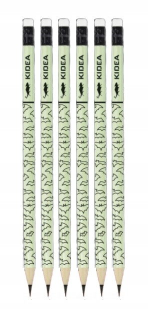 OŁÓWEK Z GUMKĄ ŚWIECĄCY W CIEMNOŚCI HB KIDEA