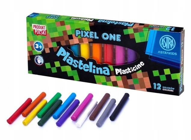 Plastelin Szkolna 12 Kolorów Pixele Game Pixelone Astra