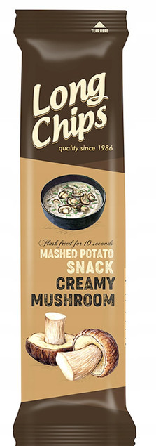 LONG CHIPS Chipsy ziemniaczane o smaku Śmietany i Grzybów 75 g