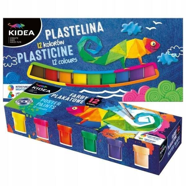 Zestaw farby + plastelina KIDEA