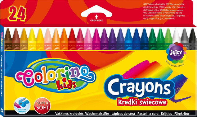 Kredki świecowe 24 kol. Colorino Kids