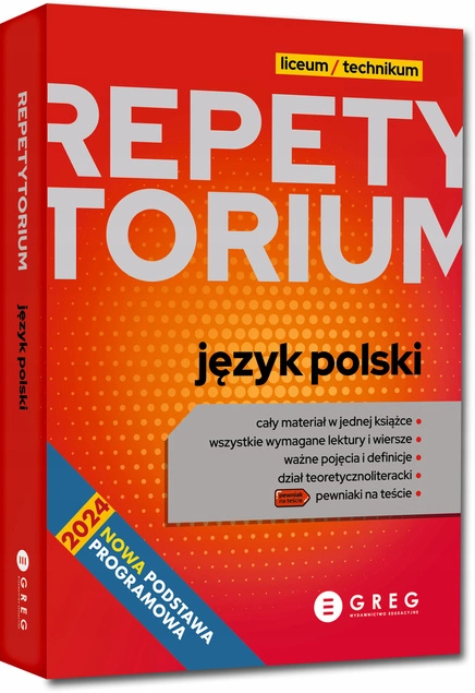 Repetytorium Liceum/Technikum JĘZYK POLSKI 2025 Greg