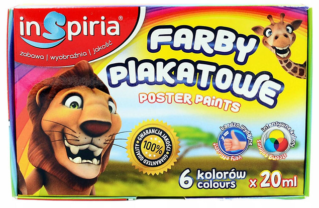 FARBY PLAKATOWE SZKOLNE 6K 20ML INSPIRIA