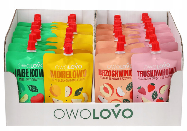 Musy owocowe, mix smaków, 40 × 200 g | Owolovo