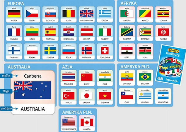 Gra Flagi świata memory - nowa