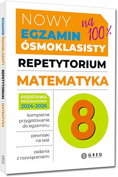 3x Egzamin Ósmoklasisty MATEMATYKA POLSKI ANGIELSKI Repetytorium Greg