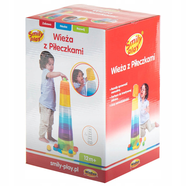 Wieża Z Piłeczkami Piramidka Duża SORTER 12MSmily Play 0737