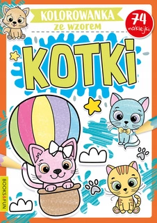 Kolorowanka Ze Wzorem KOTKI z Naklejkami BooksAndFun