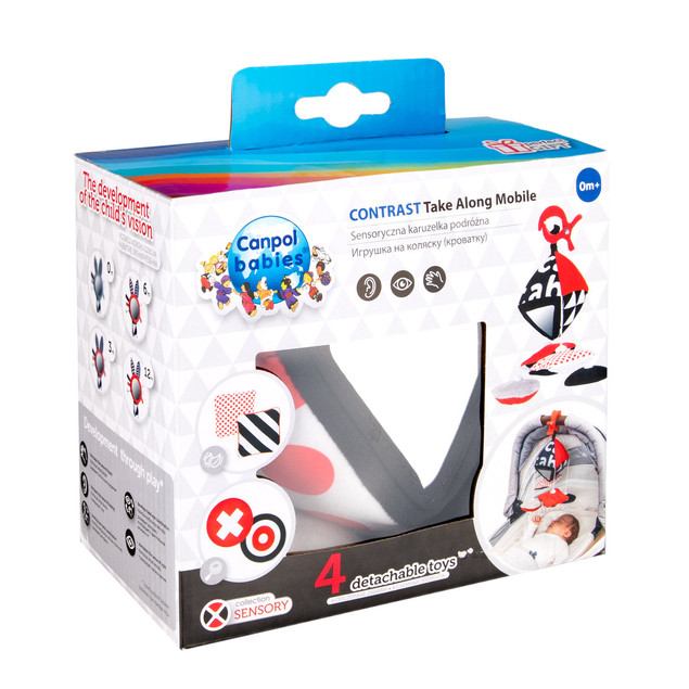 Canpol babies kontrastowa karuzelka podróżna do wózka/fotelika SENSORY TOYS