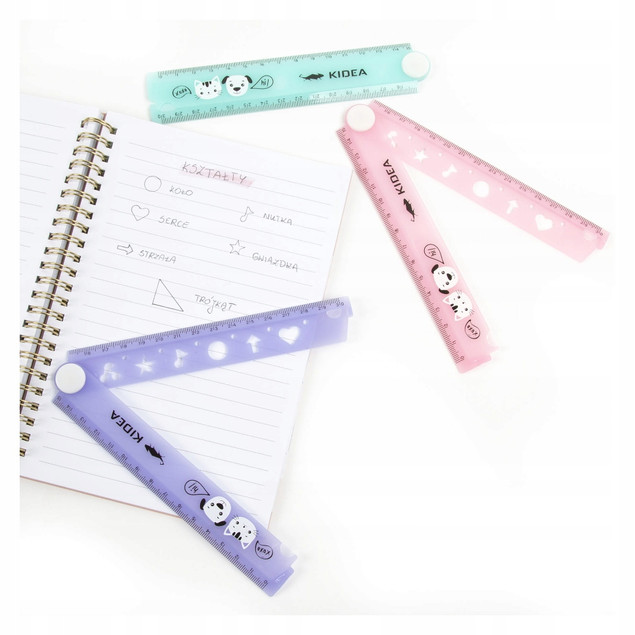 LINIJKA SKŁADANA 30CM Z SZABLONAMI MIX KIDEA 97418