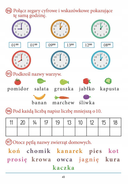 Pierwszoteścik Testy Kompetencji Klasa 1 Zadania Utrwalanie Bookolika