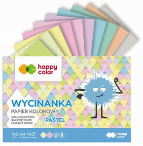 Blok Wycinanka KOLOROWY PASTELOWY A4 10k Papier Happy Color