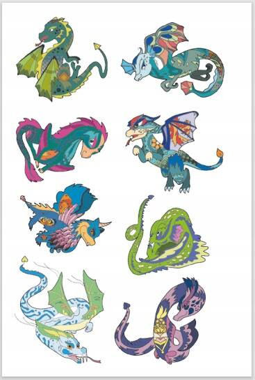Kolorowanka z tatuażami. Magiczne smoki