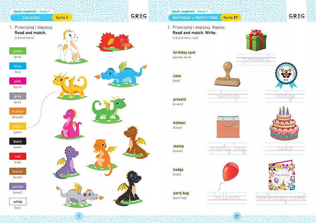 Język angielski. Karty pracy w szkole i w domu. Klasa 1