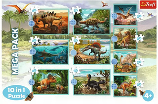 Puzzle 10w1 Układanka Gady DINOZAURY Prehistoryczne Świat 6+Trefl