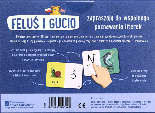Feluś I Gucio Poznają Literki Karty Sensoryczne Nauka Pisania 3+ NK