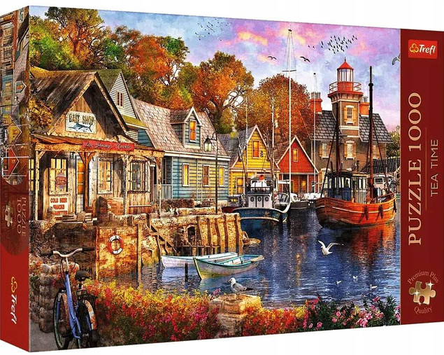 Puzzle 1000 Układanka Natura ŁÓDKA Chatka Morze KRAJOBRAZ 12+ Trefl 10796