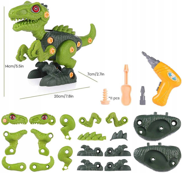 PROMO Dinozaur skręcany zielony + wiertarka 6367