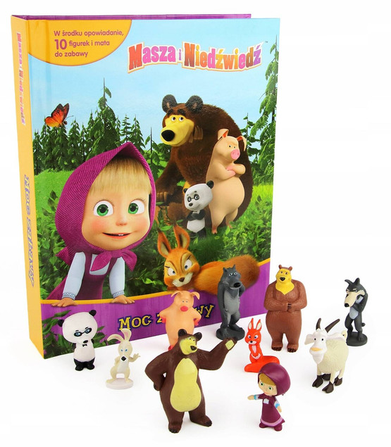Masza i Niedźwiedź 10 Figurek Książka Mata Figurki