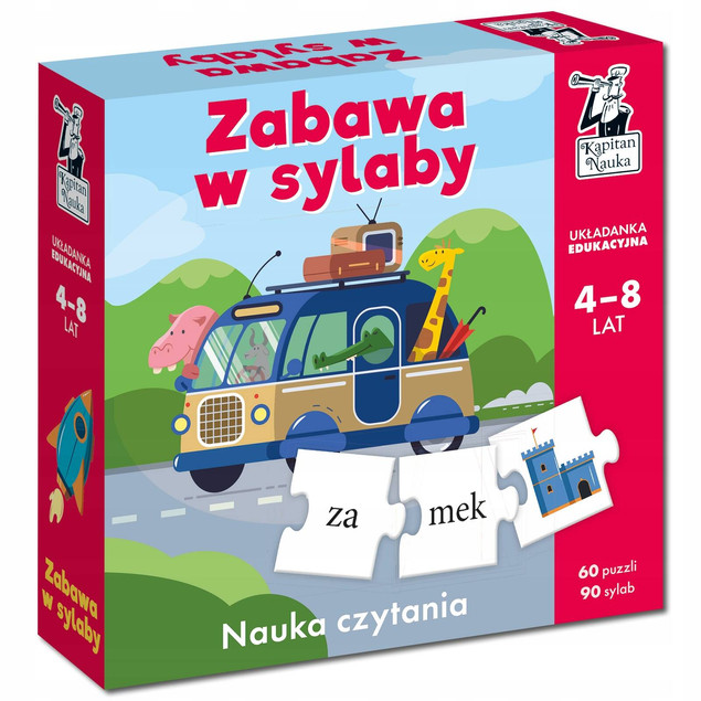 Zabawa w sylaby. Układanka edukacyjna 4-8 lat