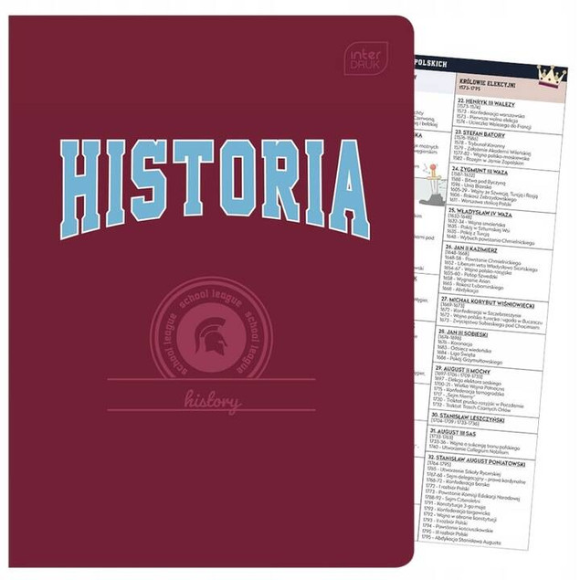 Zeszyt HISTORIA Tematyczny A5 60 Kartek Kratka HYBRID INTERDRUK