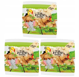 3x BIO Ania Herbatniki Mini ZOO Jungle Bez Cukru 50g