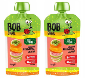 2x BOB SNAIL Smoothie PERSYMONA GUAWA Bez Dodatku Cukru Mus 120g