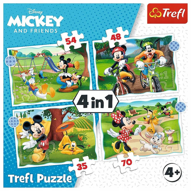 Puzzle 4w1 Układanka Disney MYSZKA MIKI i Przyjaciele Goofy 4+ Trefl 34604