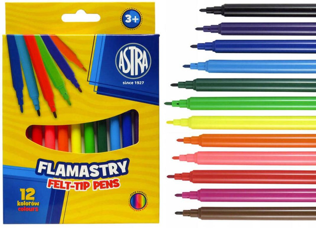Flamastry Astra CX - 12 kolorów