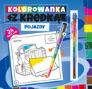 KOLOROWANKA Z KREDKĄ POJAZDY + NAKLEJKI WYD. PRYZMAT