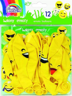 Balony Emoty Emotki Urodzinowe Urodziny Imprezowe Party 12 szt. Fiorello