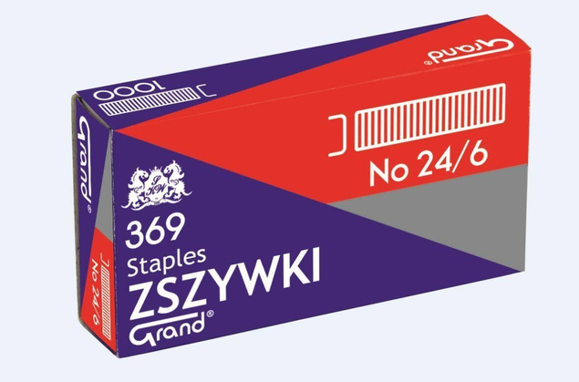 Zszywki Szkolne Biurowe Do Zszywacza 24/6 1000 szt. Grand